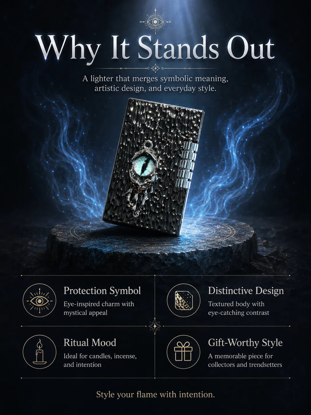 Azure Gaze Energy – Black Dragon Eye for Focus and Good Fortune