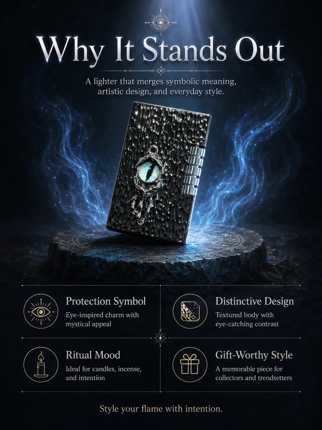 Azure Gaze Energy – Black Dragon Eye for Focus and Good Fortune