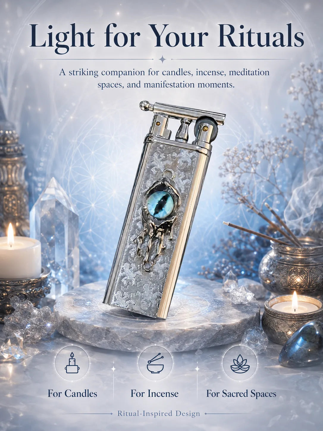 Silver Salamander Refillable Energy Chrome for Good Fortune