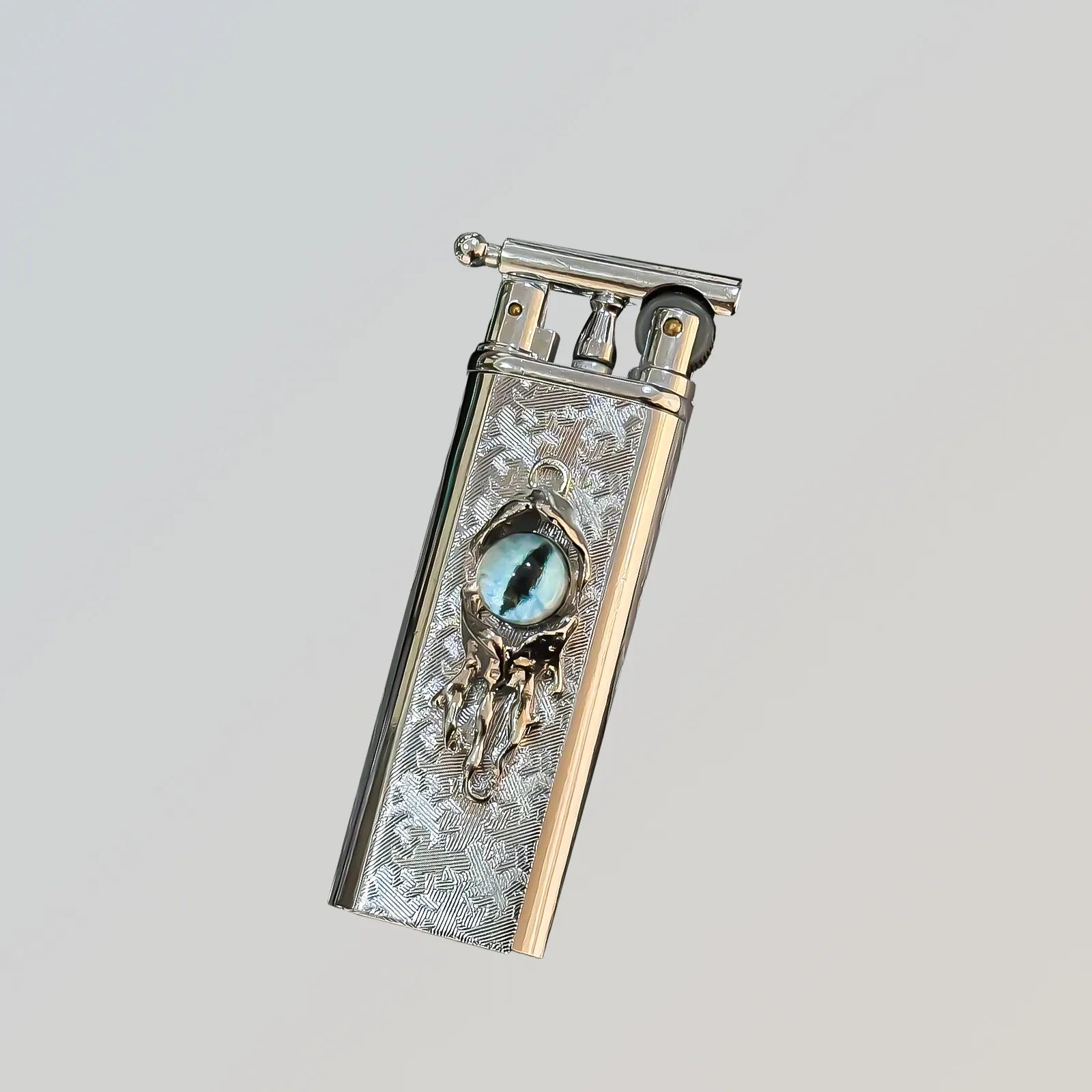 The Silver Salamander Lighter: metal lighter featuring silver Salamander Lighter.