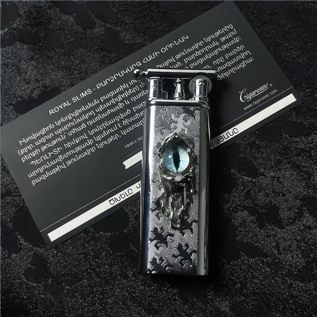 The Silver Salamander Lighter: metal lighter featuring silver Salamander Lighter.