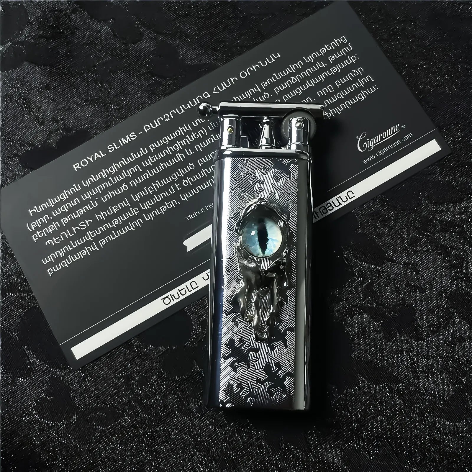 The Silver Salamander Lighter: metal lighter featuring silver Salamander Lighter.