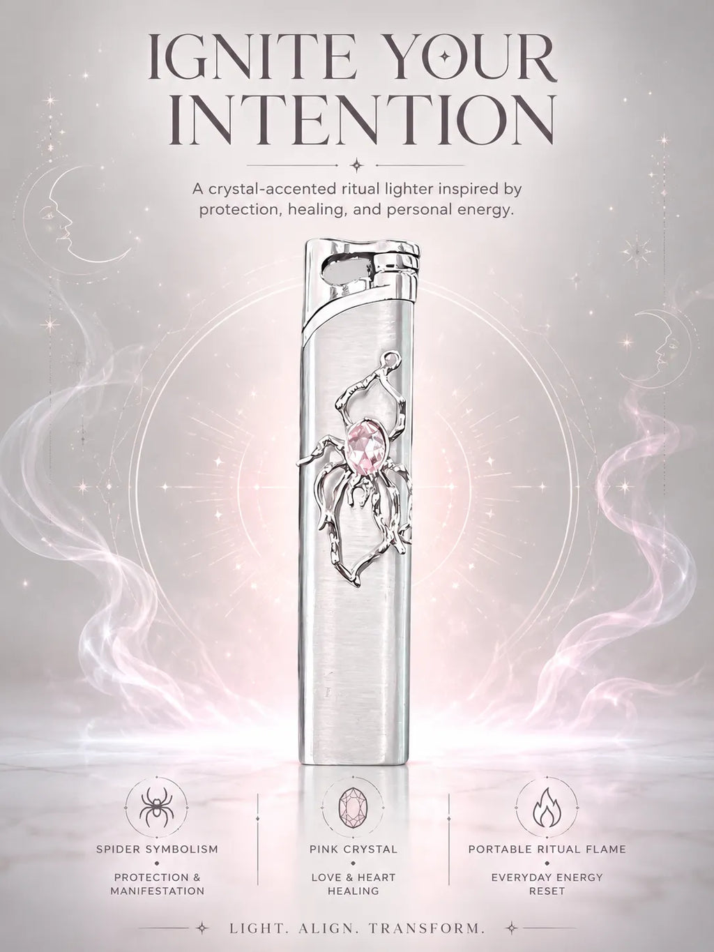 Rose Arachnid Pink Crystal Good Fortune