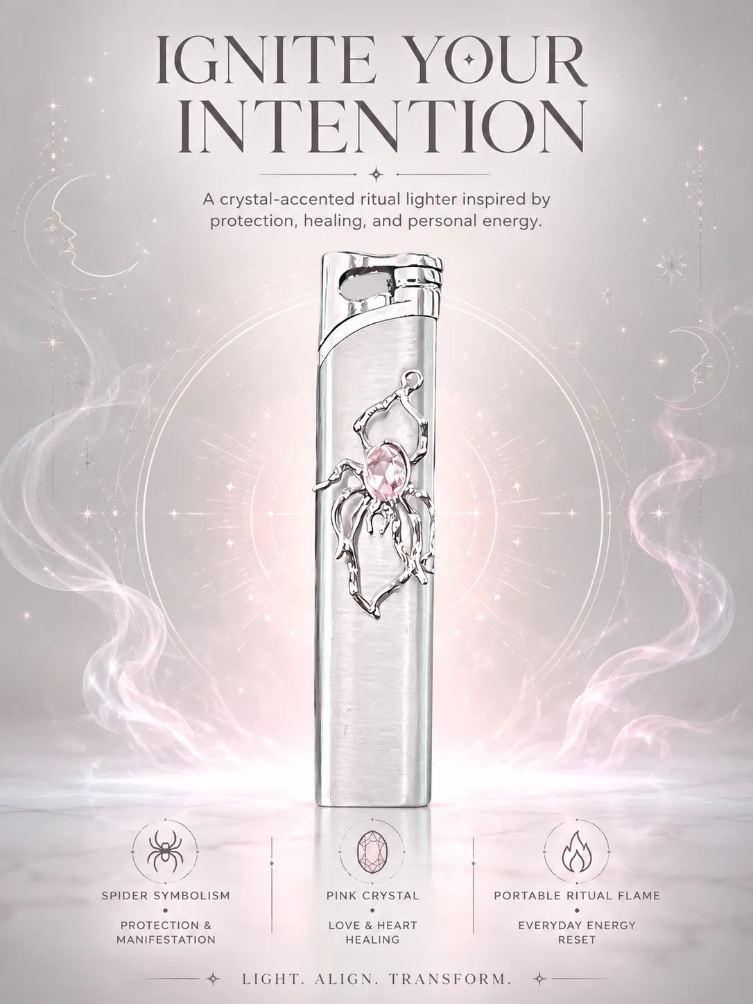 Rose Arachnid Pink Crystal Good Fortune