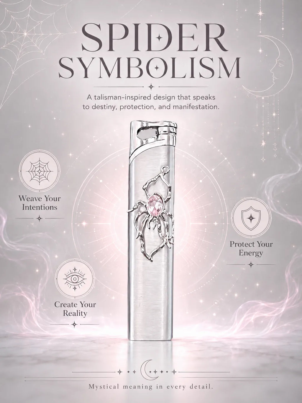 Rose Arachnid Pink Crystal Good Fortune