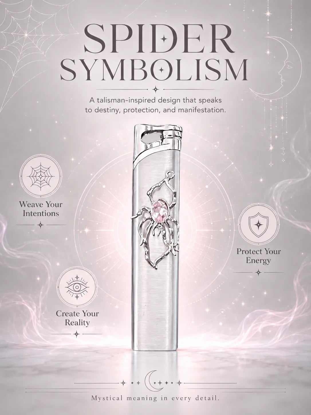 Rose Arachnid Pink Crystal Good Fortune