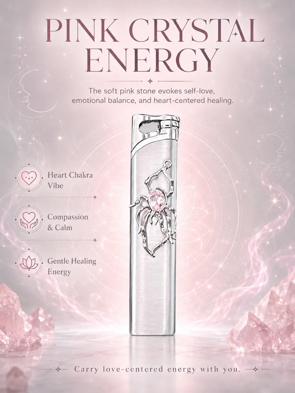 Rose Arachnid Pink Crystal Good Fortune