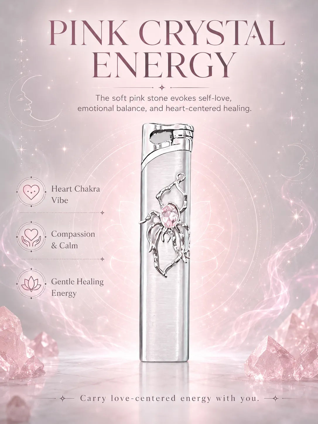 Rose Arachnid Pink Crystal Good Fortune