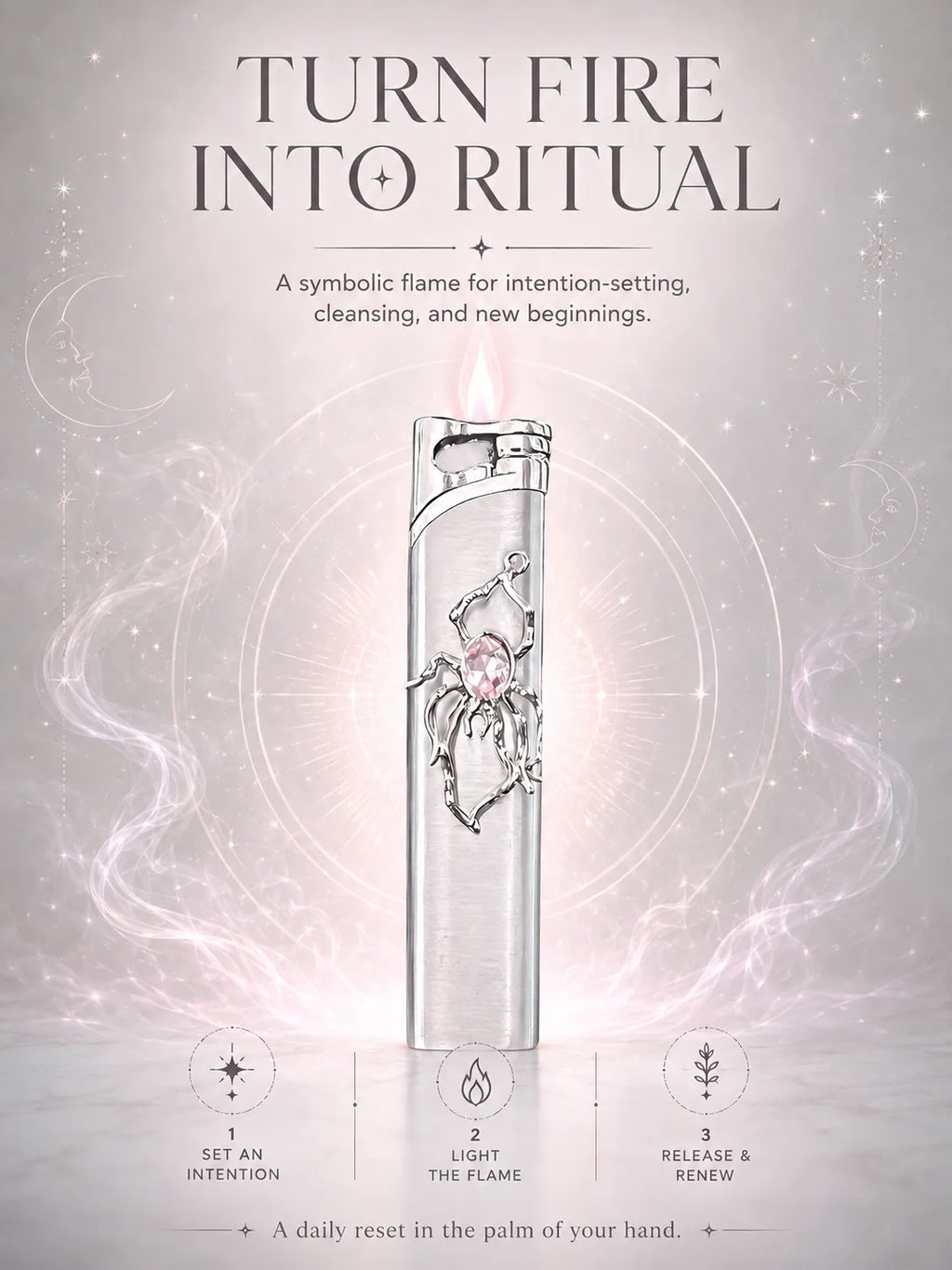 Rose Arachnid Pink Crystal Good Fortune