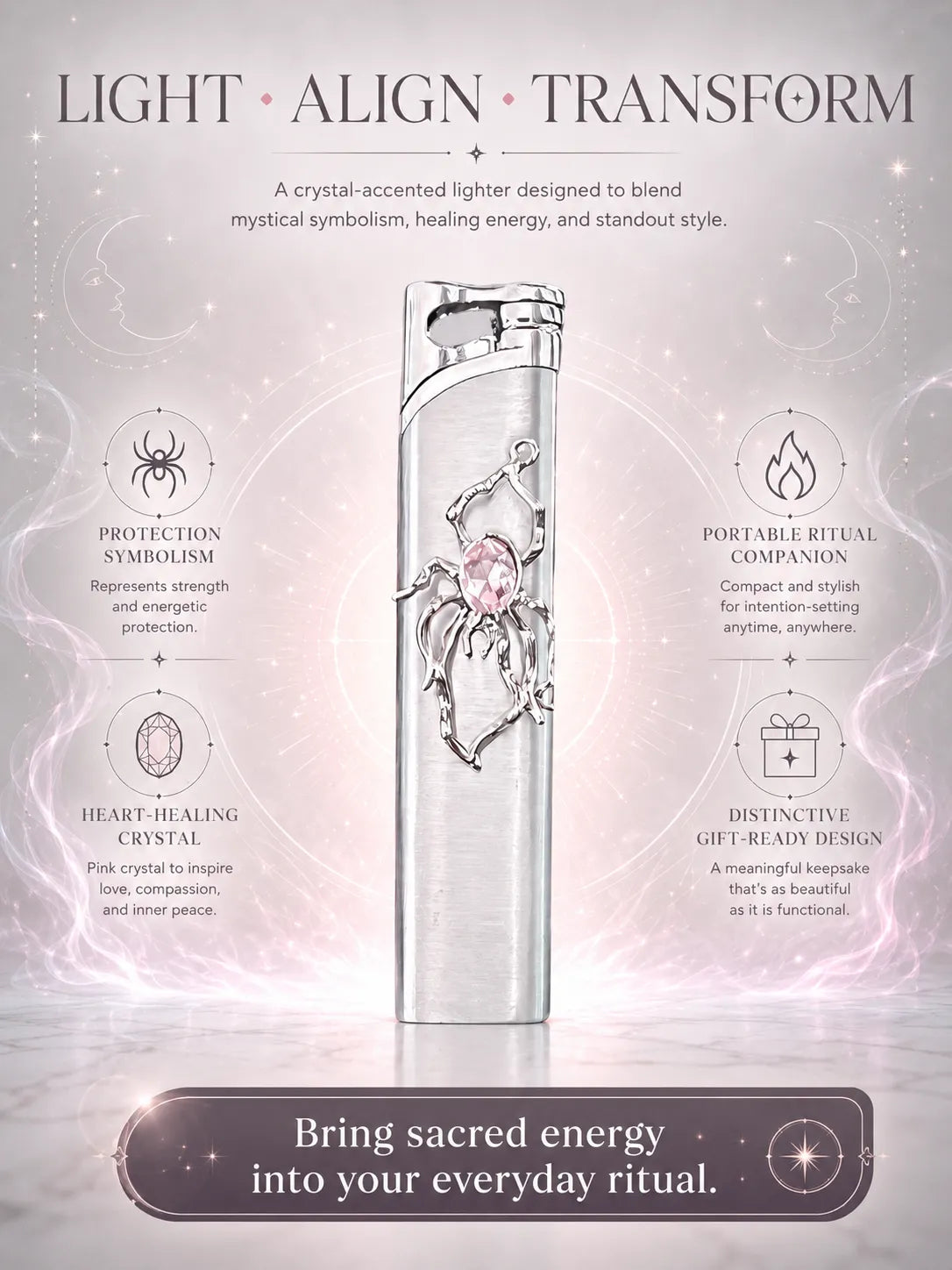 Rose Arachnid Pink Crystal Good Fortune