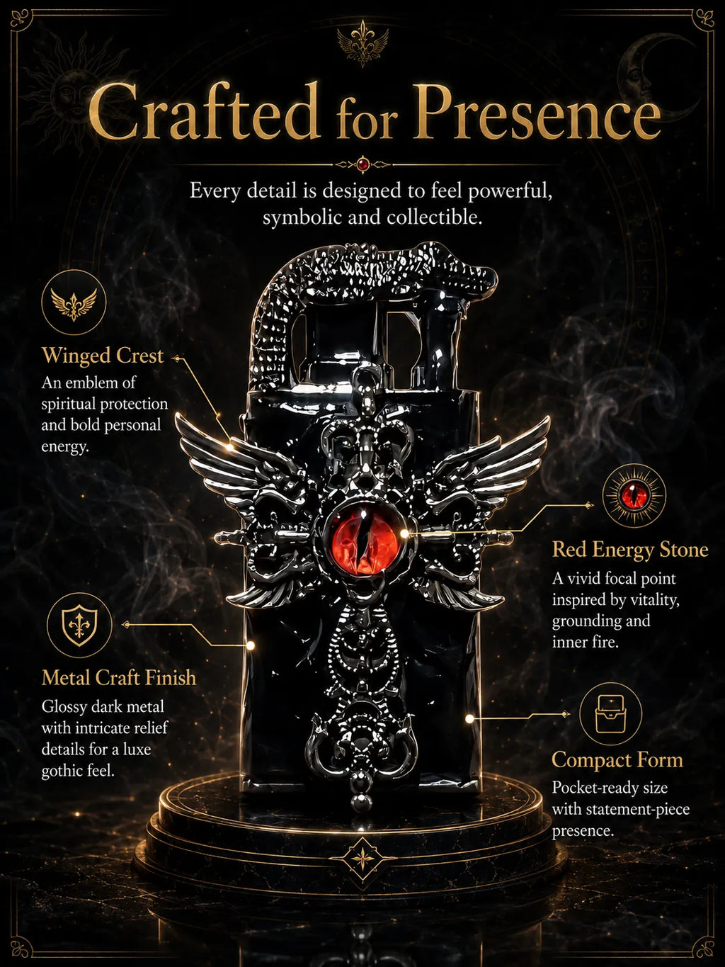 Fallen Seraphim Winged Cross for Focus and Protection