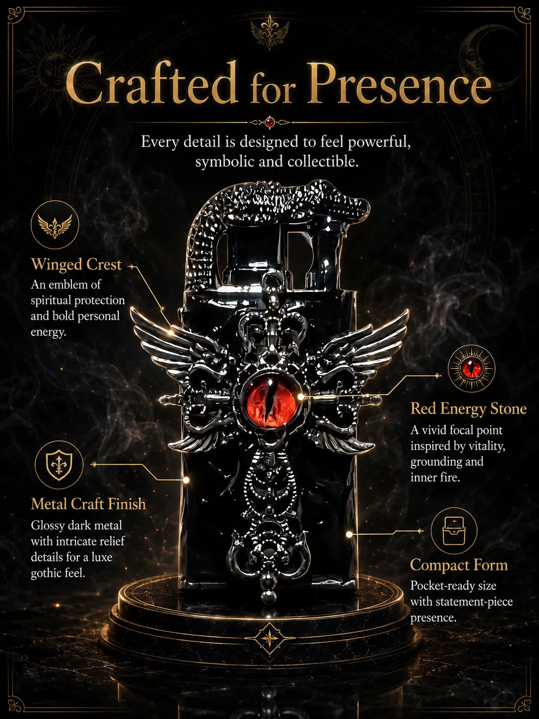 Fallen Seraphim Winged Cross for Focus and Protection