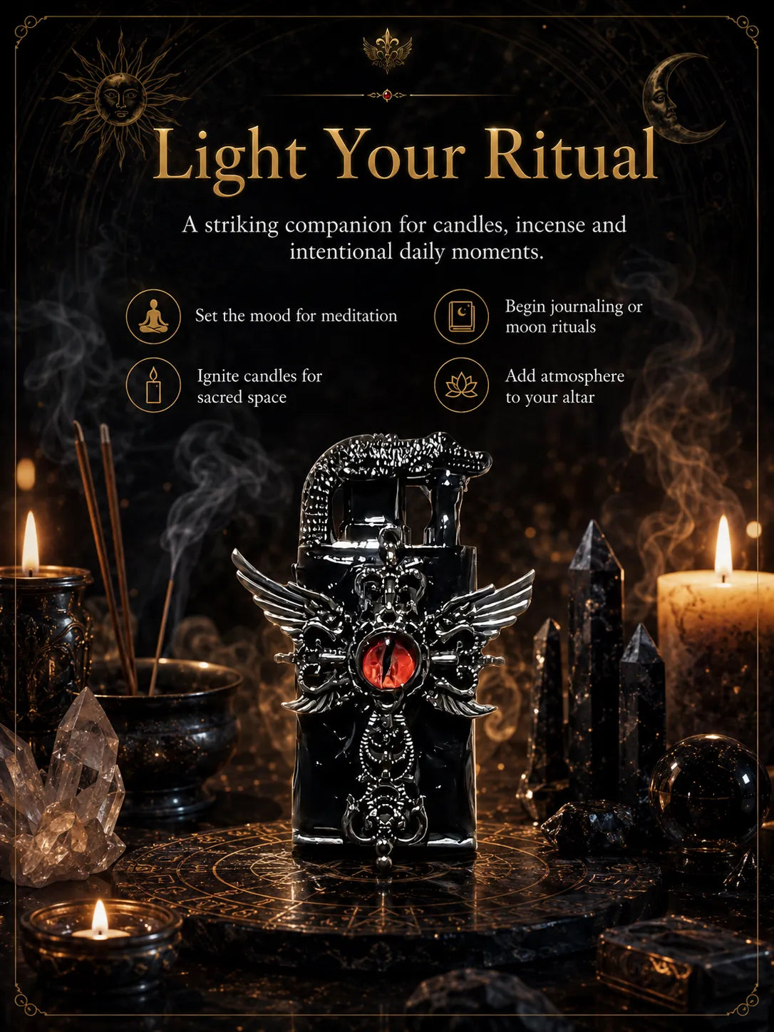 Fallen Seraphim Winged Cross for Focus and Protection