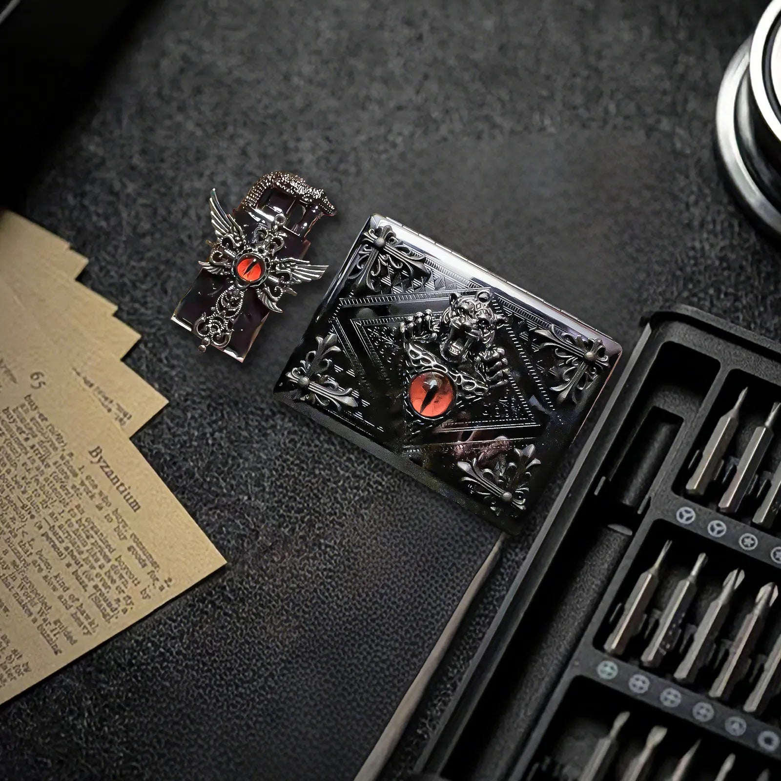 The Fallen Seraphim Flame—accessory with fallen Seraphim Flame. Sleek, dark vibe and easy to carry every day.