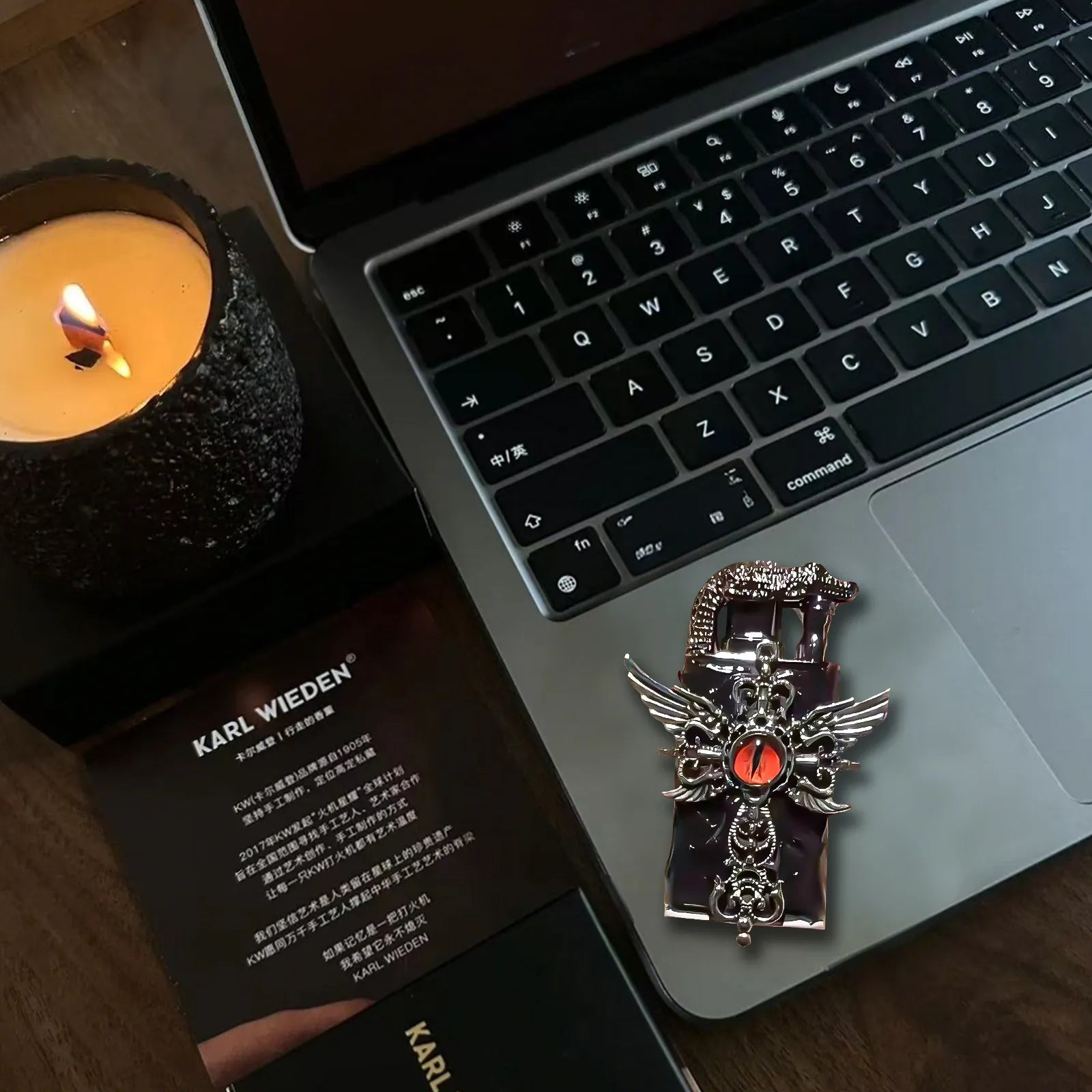 The Fallen Seraphim Flame—accessory with fallen Seraphim Flame. Sleek, dark vibe and easy to carry every day.