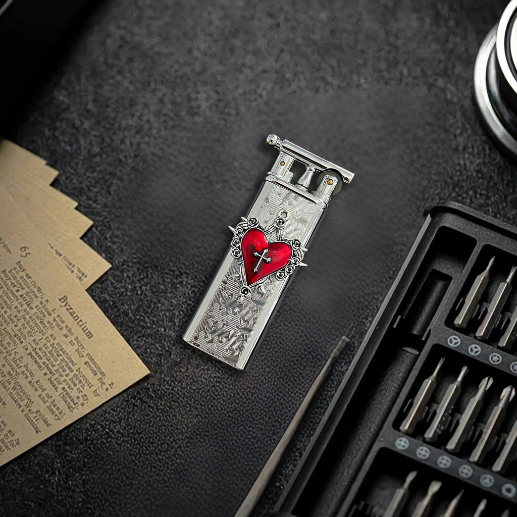 The Bleeding Love Vow Lighter: metal lighter with bleeding Love Vow Lighter.