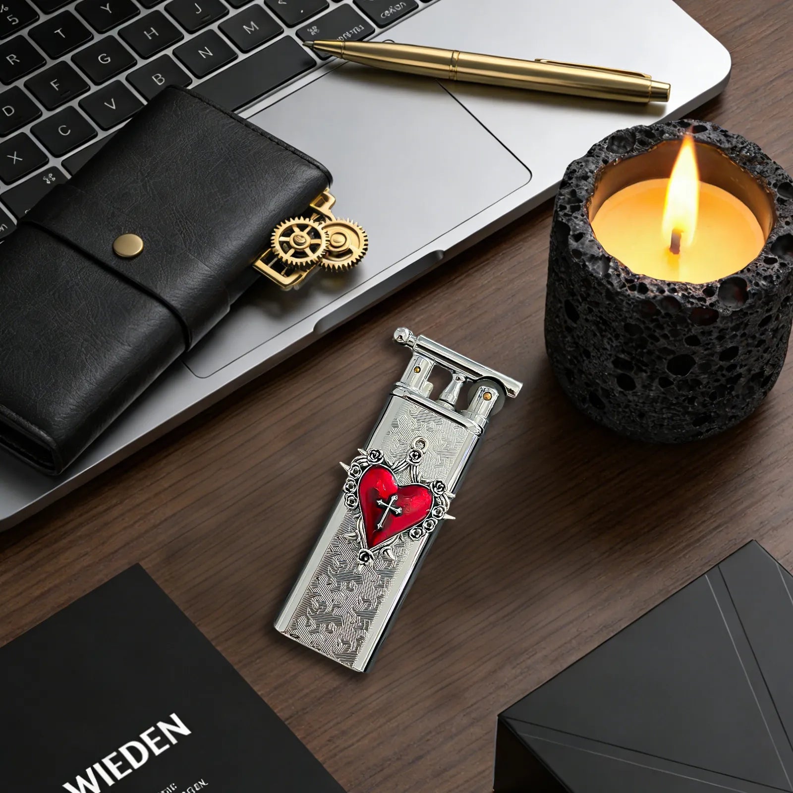 The Bleeding Love Vow Lighter: metal lighter with bleeding Love Vow Lighter.