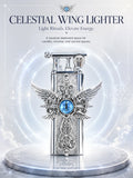 Azure Seraphim Winged Cross for Good Fortune and Protection