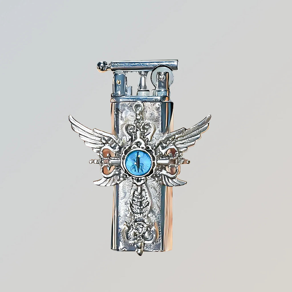 The Azure Seraphim Lighter—metal lighter showcasing azure Seraphim Lighter.