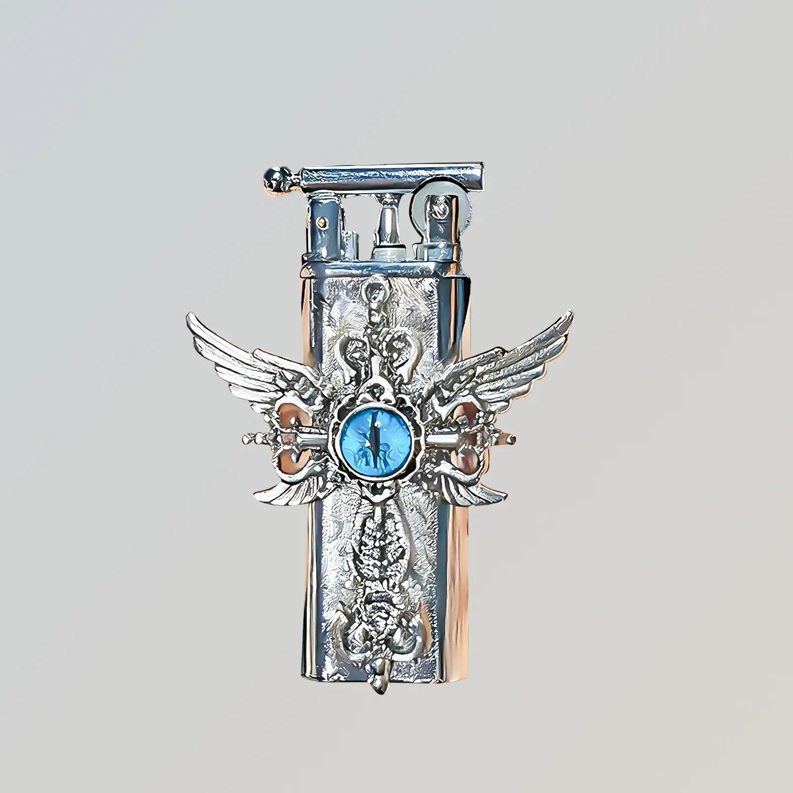 The Azure Seraphim Lighter—metal lighter showcasing azure Seraphim Lighter.