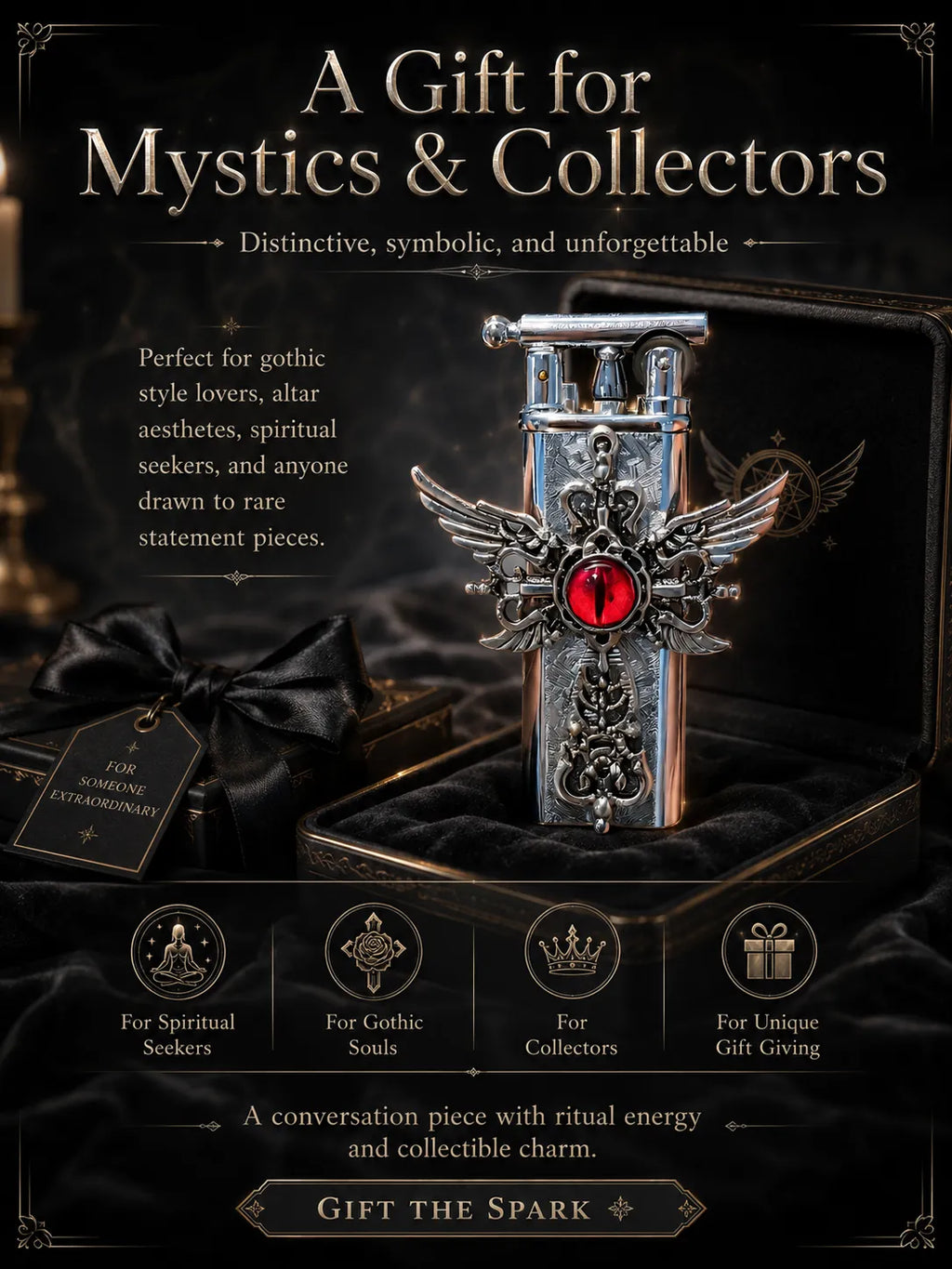 Crimson Seraphim  Red Eye Winged Cross for Protection