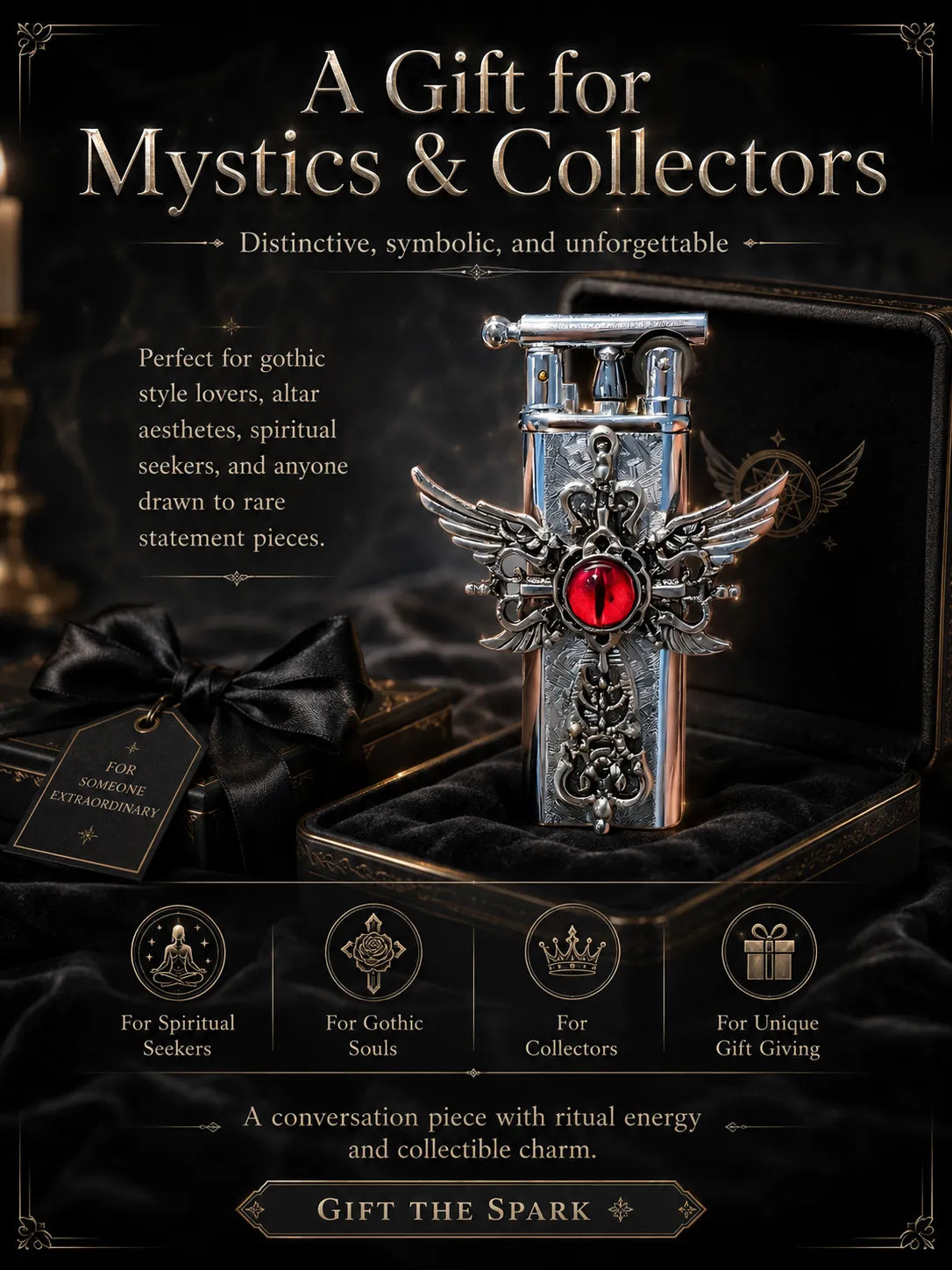 Crimson Seraphim  Red Eye Winged Cross for Protection