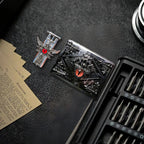 The Crimson Seraphim Lighter—metal lighter showcasing crimson Seraphim Lighter.