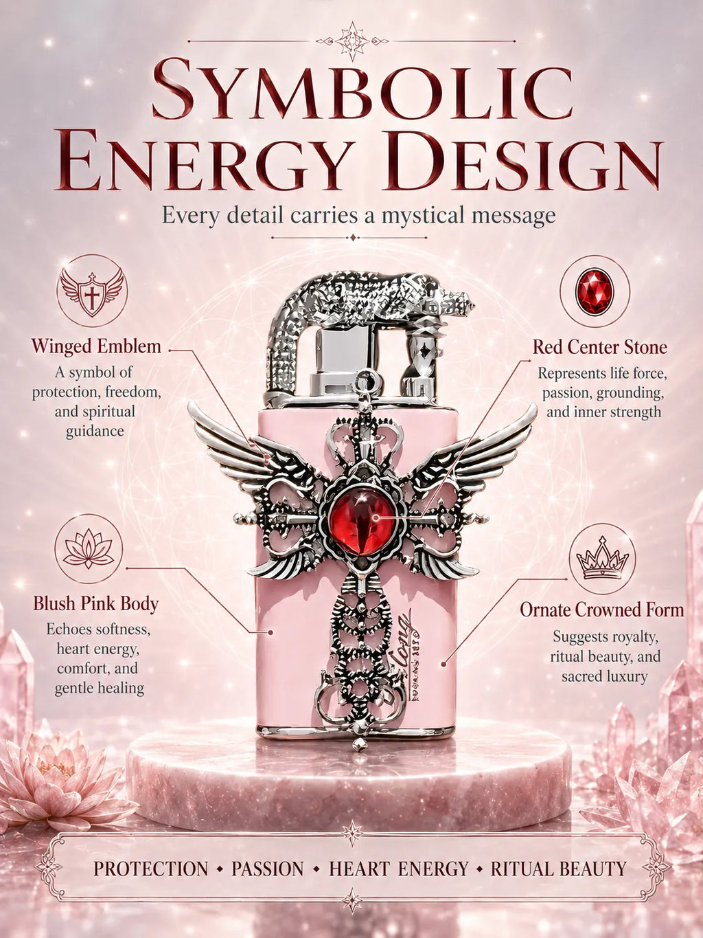 Pink Seraphim Winged Energy Pastel for Good Fortune