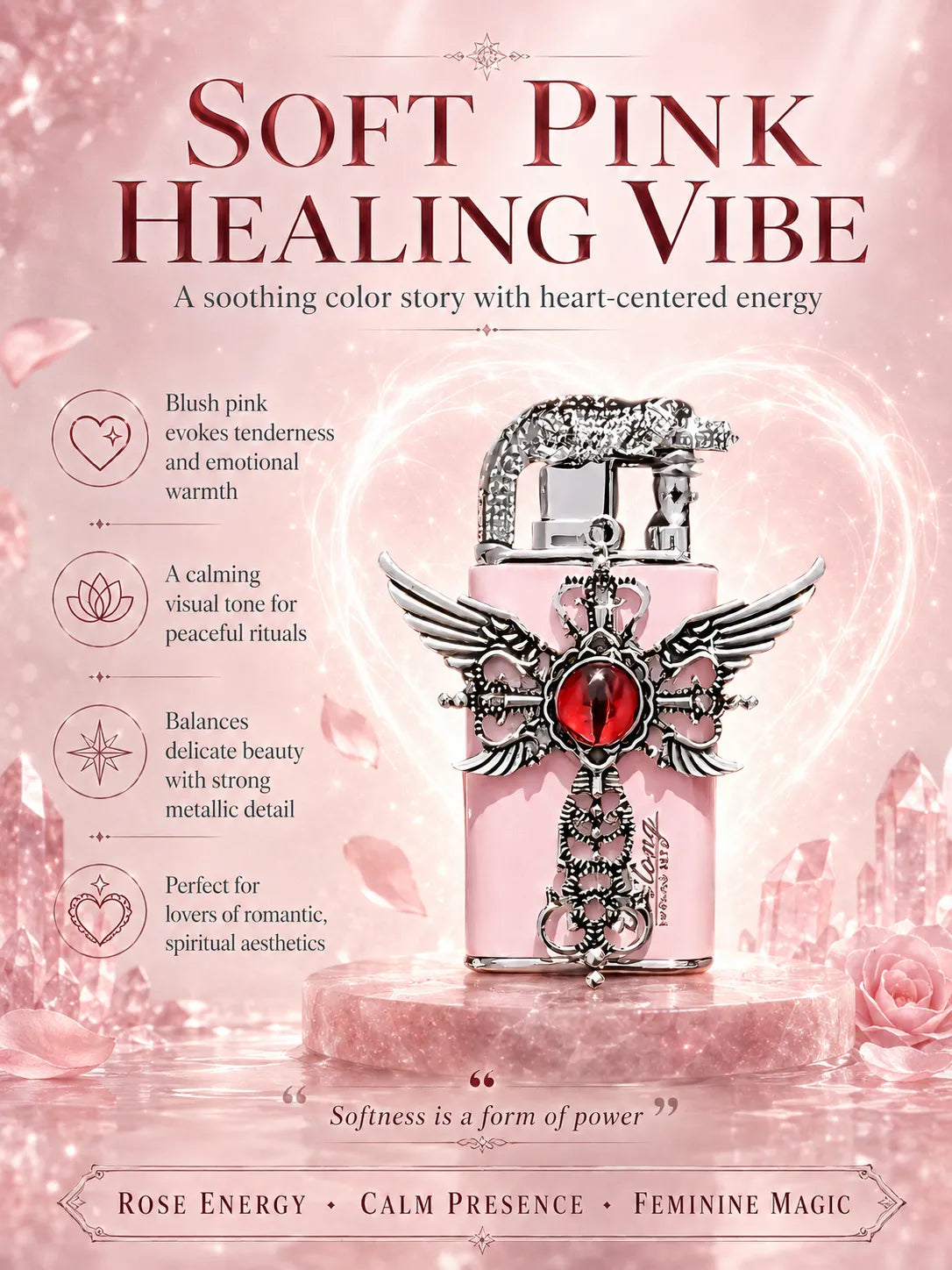 Pink Seraphim Winged Energy Pastel for Good Fortune