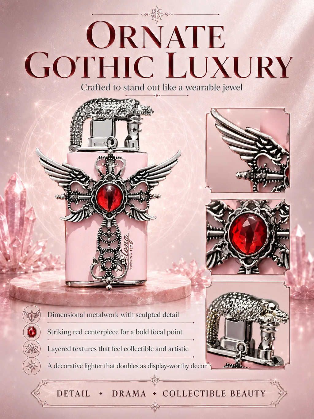 Pink Seraphim Winged Energy Pastel for Good Fortune