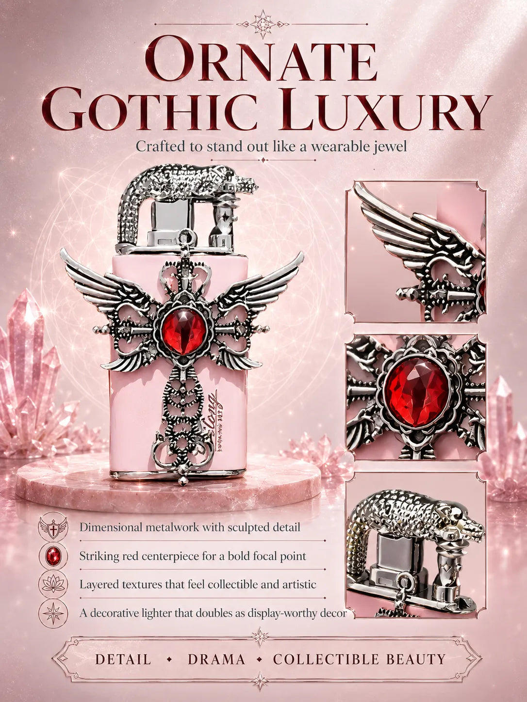Pink Seraphim Winged Energy Pastel for Good Fortune