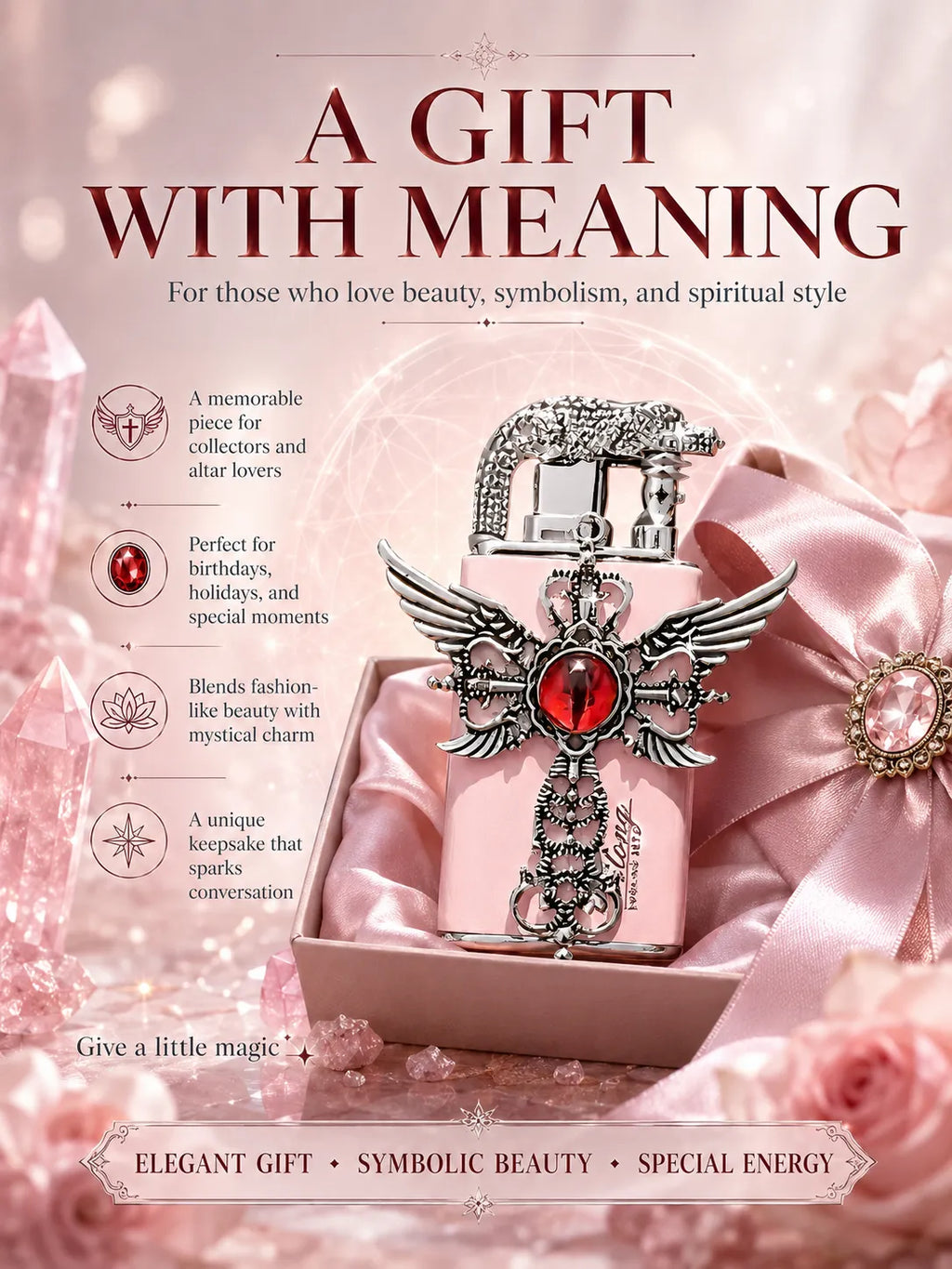 Pink Seraphim Winged Energy Pastel for Good Fortune