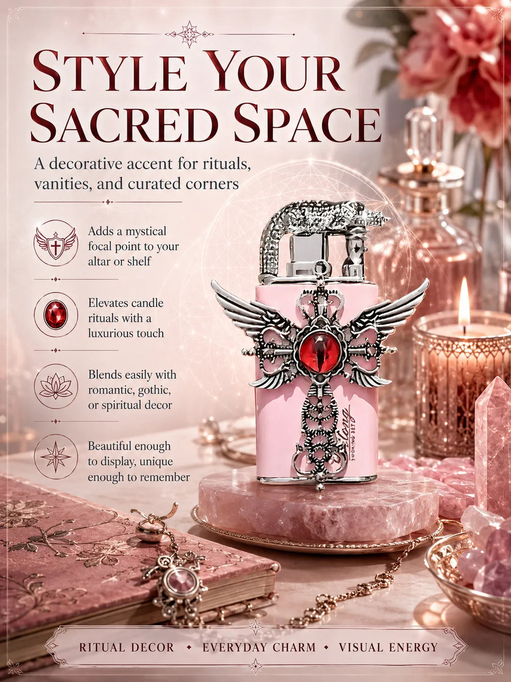 Pink Seraphim Winged Energy Pastel for Good Fortune