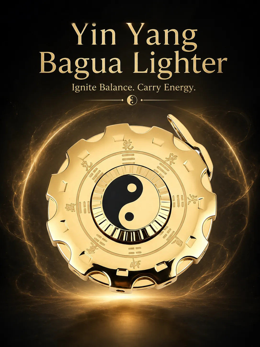Tachi YinYang Gold Flame–  Energy Balance and Good Fortune