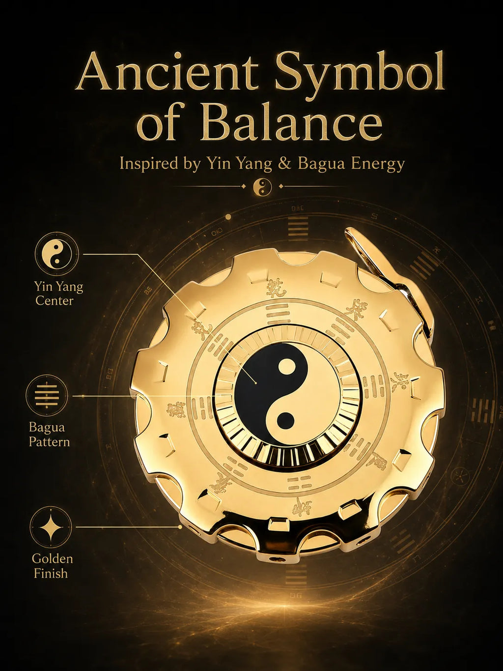 Tachi YinYang Gold Flame–  Energy Balance and Good Fortune