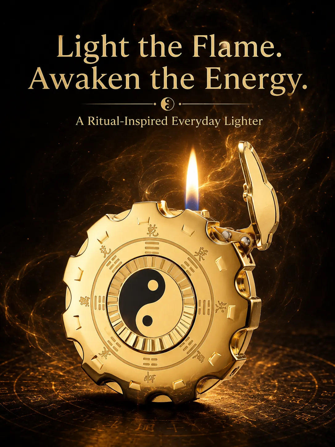 Tachi YinYang Gold Flame–  Energy Balance and Good Fortune