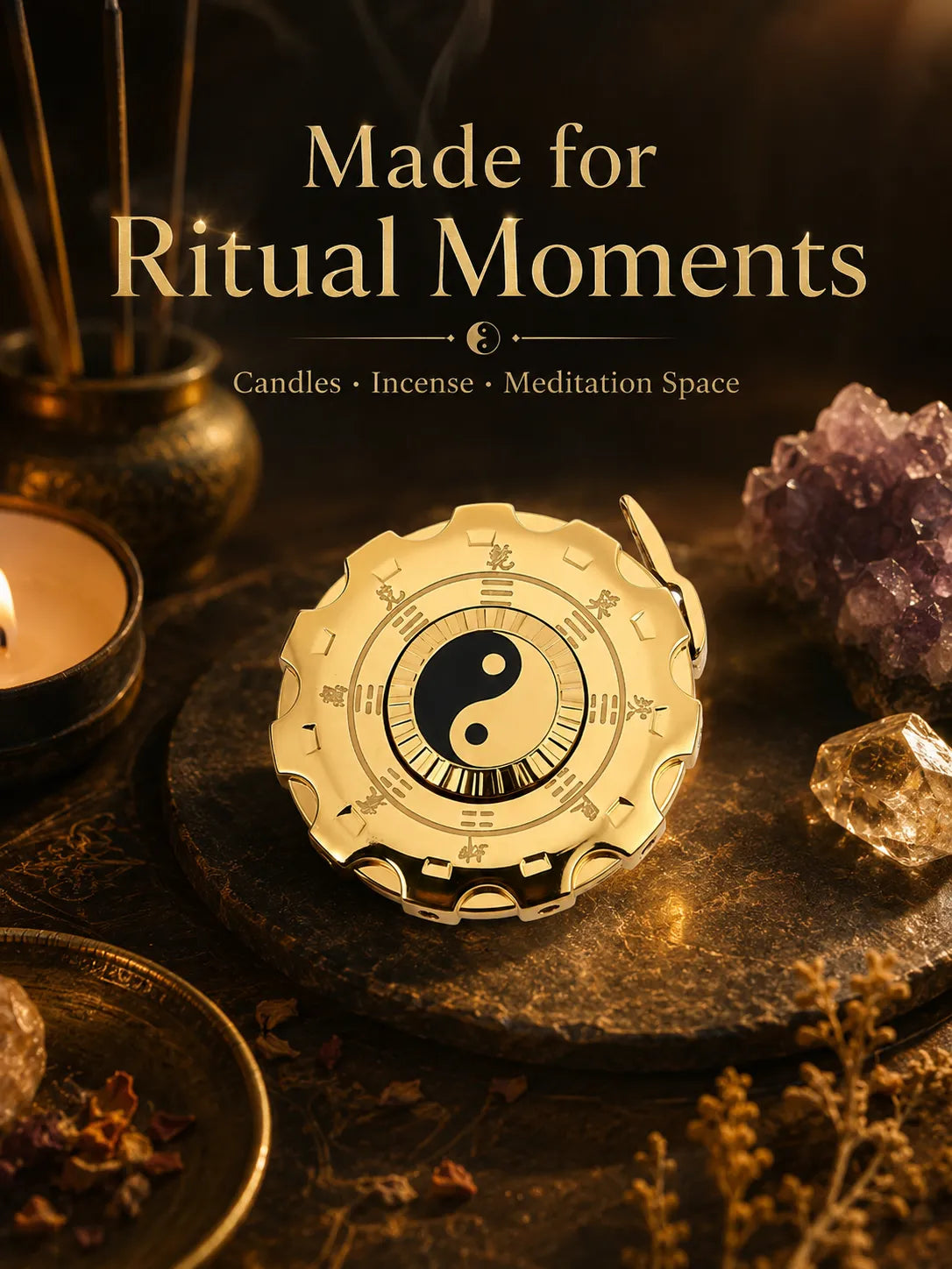 Tachi YinYang Gold Flame–  Energy Balance and Good Fortune