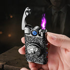 Six-character Mantra Lighter - Darkfire—metal lighter with six-character Mantra Lighter - Darkfire.